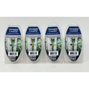 4 NEW Yankee Candle SILVER BIRCH Fragranced Wax Melts 2.6OZ Refill Melt Scent